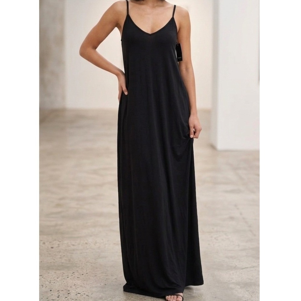NWT No Boundaries Black‎ Spaghetti Strap Maxi Dress Size M 7-9